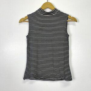 Highline Black and White Striped Tank Top